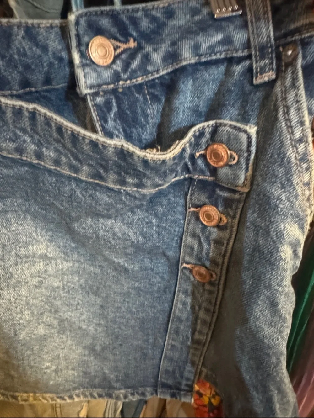 We The Free Denim Mini Skirt - Blue - Picture 3 of 4